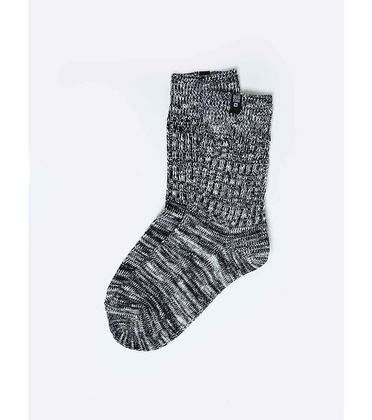 Памучни мъжки чорапи в меланж на черно и бяло Makeri снимка
