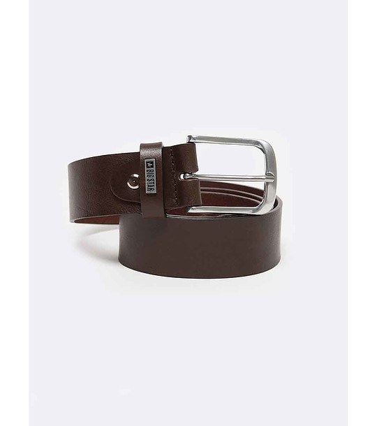 Кафяв мъжки колан от естествена кожа Pelle снимка