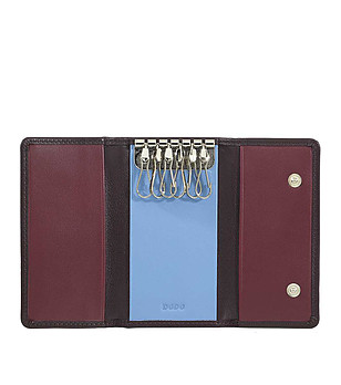 Кожен кейс за ключове в цвят бургунд Тahiti снимка