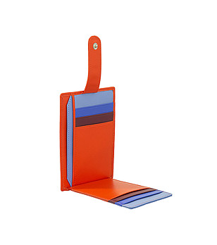 Кожен аксесоар за карти в оранжево Magic снимка