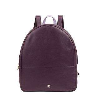 Тъмнолилава дамска раница с контрастни дръжки Favignana снимка