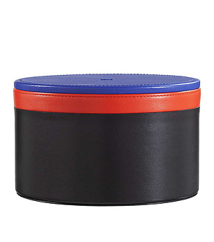 Кръгла кожена кутия в черно и синьо Kandinskij снимка