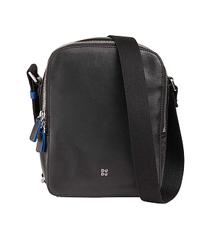 Мъжка кожена чанта в черно Okinawa снимка