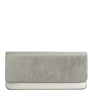 Калъф за очила от естествена кожа в сребристо и сиво снимка