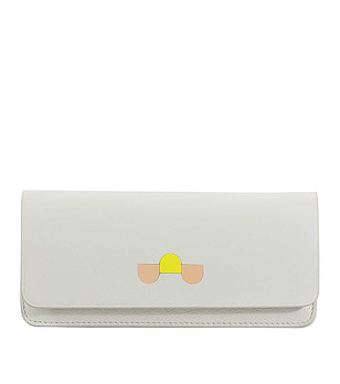 Калъф за очила от естествена кожа в цвят перла снимка