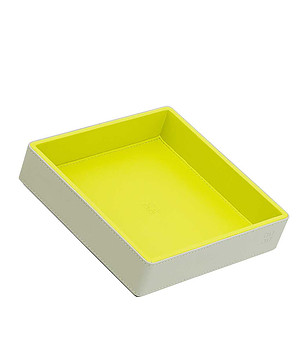 Мини кожена купа в перлен нюанс и лайм снимка