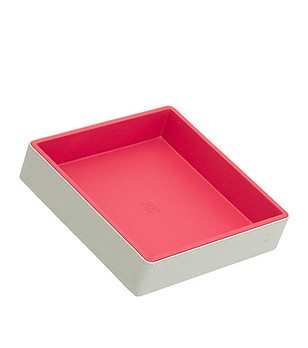 Мини кожена купа в перлен нюанс и цвят малина снимка