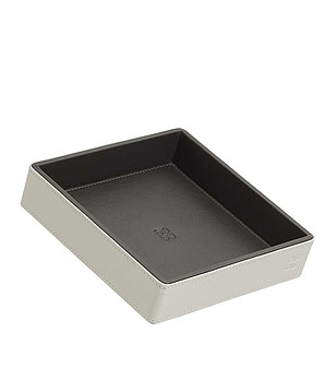 Мини кожена купа в перлен нюанс и тъмносиво снимка