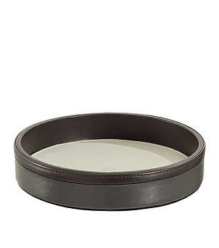 Кръгла кожена купа в тъмносиво Matisse снимка