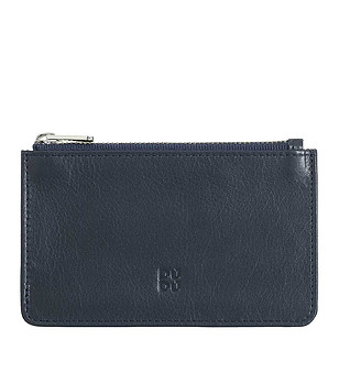 Аксесоар за карти от естествена кожа в тъмносиньо снимка