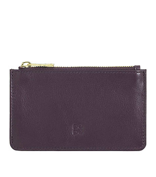 Аксесоар за карти от естествена кожа в бургунд снимка