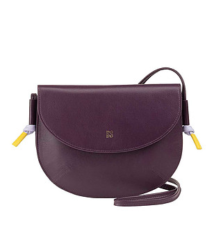 Дамска кожена чанта в цвят патладжан Skye снимка