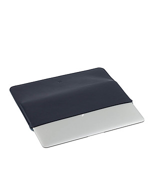 Калъф за лаптоп в сини нюанси от естествена кожа снимка