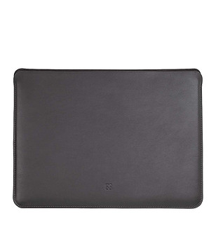 Тъмносив калъф за лаптоп от естествена кожа снимка