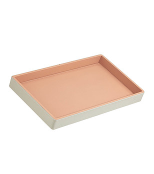 Кожена купа Valet в сиво и цвят пудра снимка