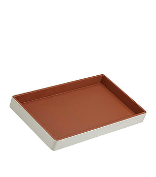 Кожена купа Valet в кафяво и цвят пудра снимка