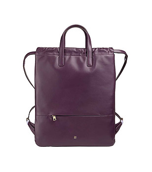 Дамска раница от естествена кожа в цвят бургунд снимка