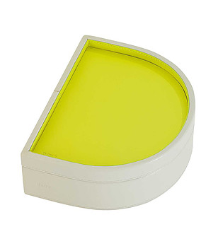 Кожена купа Valet 2в1 в перлен нюанс с акценти в лайм снимка