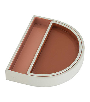 Кожена купа Valet 2в1 в перлен нюанс с акценти в кафяво снимка