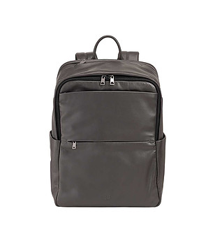 Тъмносива мъжка кожена раница Sydney снимка