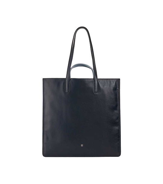 Дамска тъмносиня чанта от естествена кожа Madeleine снимка