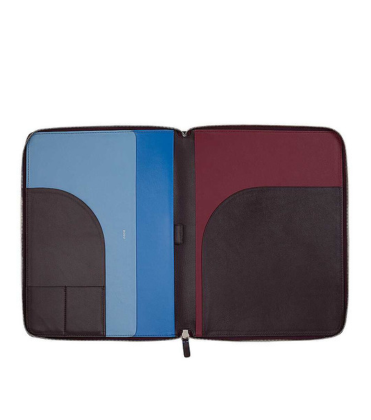 Папка за документи от естествена кожа в бургунд снимка