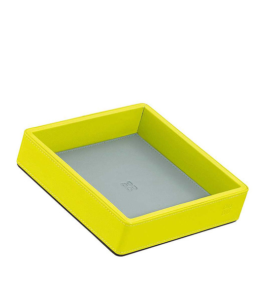 Кожена мини купа в цвят лайм и синьо снимка