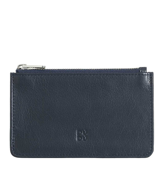 Аксесоар за карти от естествена кожа в тъмносиньо снимка