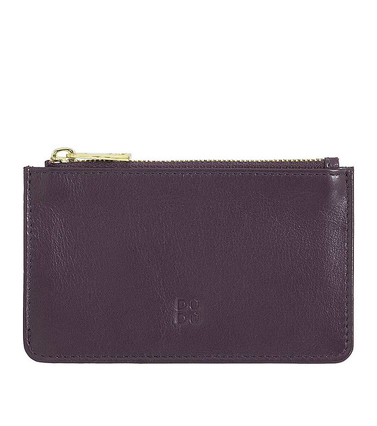 Аксесоар за карти от естествена кожа в бургунд снимка