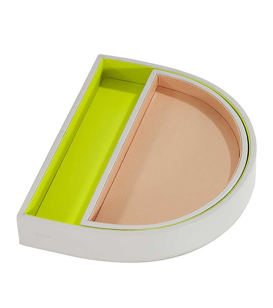 Кожена купа Valet 2в1 в перлен нюанс с акценти в лайм и пудра снимка