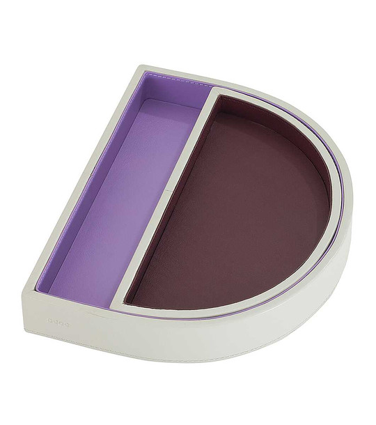 Кожена купа Valet 2в1 в перлен нюанс с акценти в лилаво и бургунд снимка