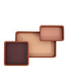 Комплект от 3 кожени подноса в кафяво-3 снимка