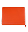Оранжева папка за документи от естествена кожа-3 снимка
