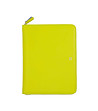Кожена папка за документи в цвят лайм А5-1 снимка