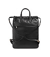 Черна дамска раница от естествена кожа -1 снимка
