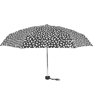 Мини сгъваем чадър в черно и бяло снимка