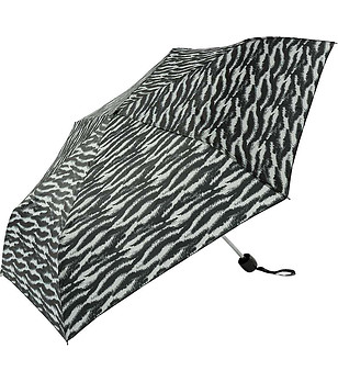 Сгъваем чадър в черно и бяло с принт зебра снимка