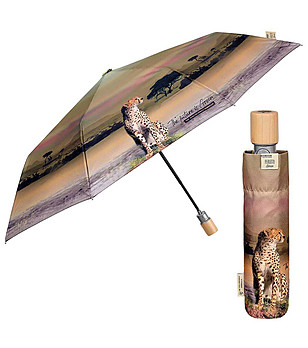 Сгъваем чадър с принт Савана в зелено снимка