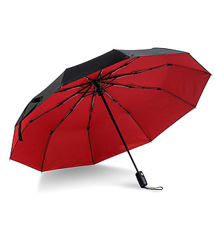 Автоматичен чадър в черно и червено снимка