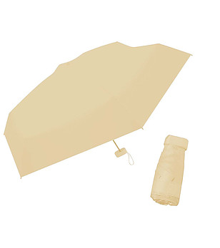 Мини сгъваем чадър в екрю с ветроустойчива конструкция снимка