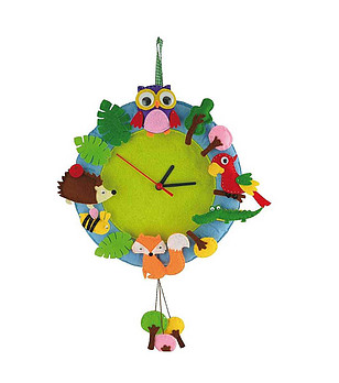 Направи си Часовник - комплект за шиене и апликация Горски свят снимка