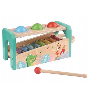 Музикален свят - бебешки ксилофон с чукче и топки снимка
