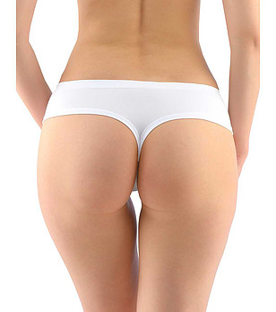 Дамски прашки от бамбукова вискоза в бял цвят снимка