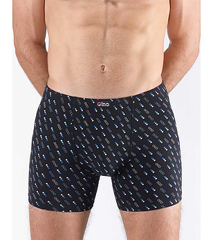 Черни мъжки боксерки с принт снимка