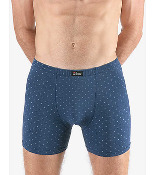 Сини мъжки боксерки с принт снимка