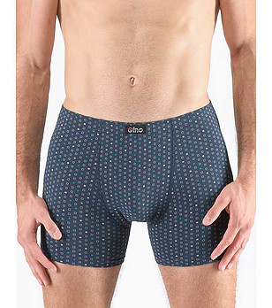 Мъжки памучни боксерки в цвят петрол с принт снимка