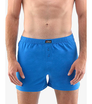 Памучни мъжки сини боксерки снимка