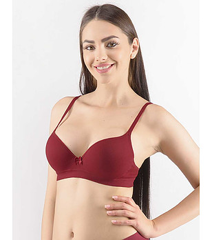 Сутиен с повдигащ ефект с бамбук Sani в цвят бордо снимка