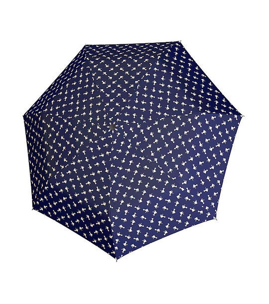 Лек тъмносин сгъваем чадър с принт Котета снимка