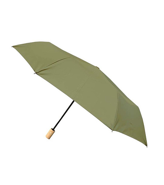 Сгъваем чадър в зелен нюанс с дървена дръжка снимка